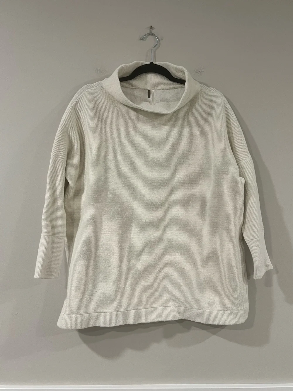 Free People Ottoman Slouchy Tunic Ivory Cream Oversized Sweater